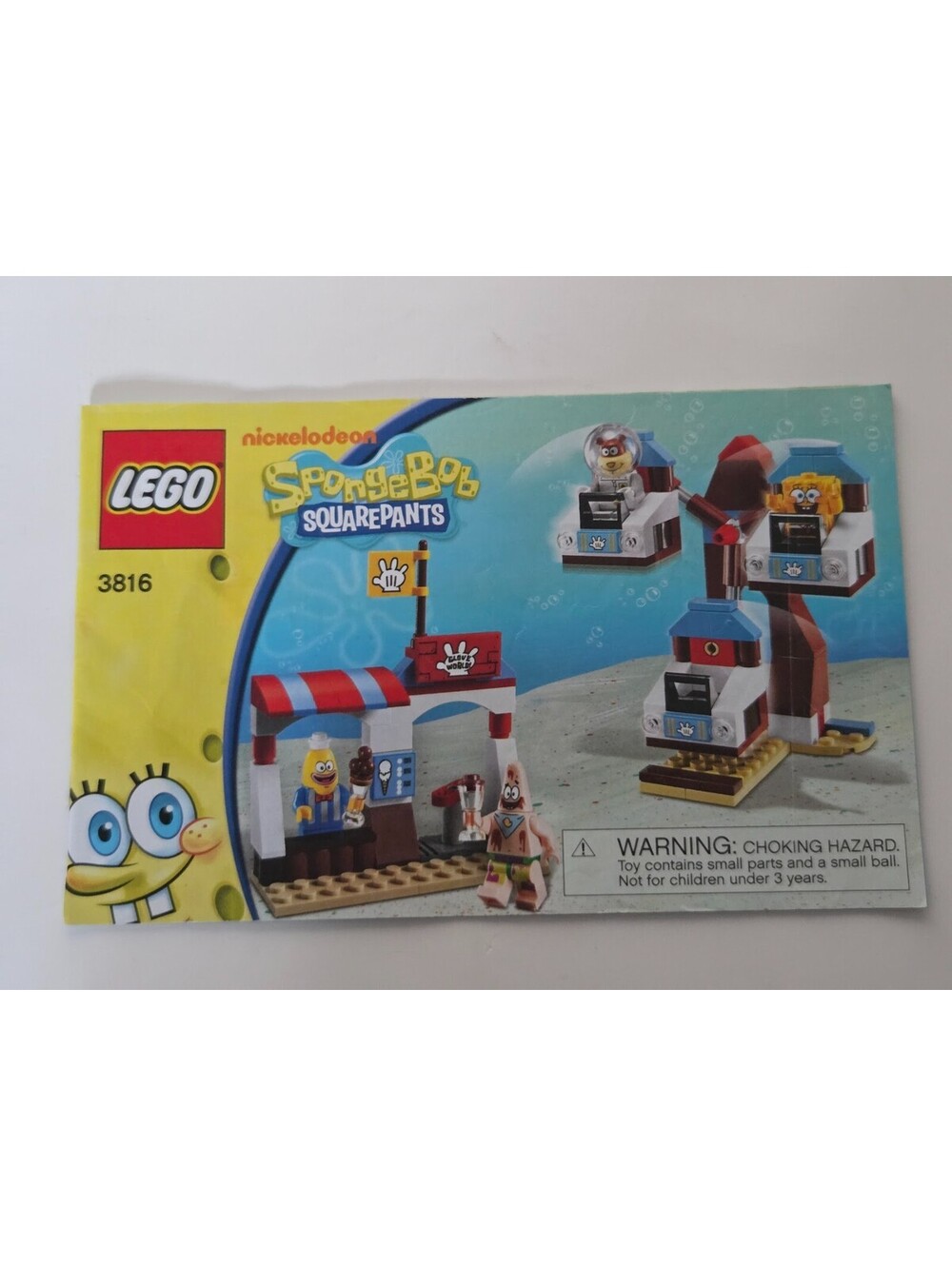 Lego Spongebob Squarepants Set 3816 Glove World Instruction Manual Booklet